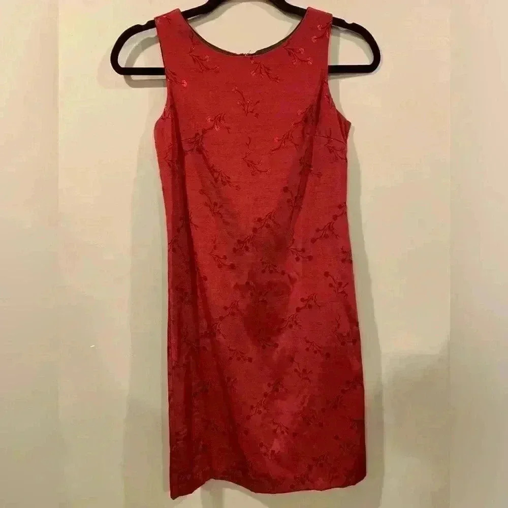 Vintage Girls Size 14 Jayne Copeland Sleeveless  Deep Red Special Occasion Dress